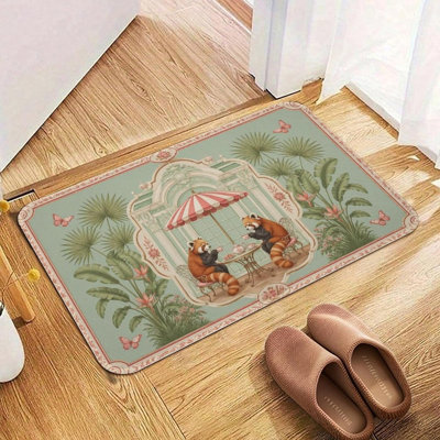 Tapis de sol en flanelle rouge Panda