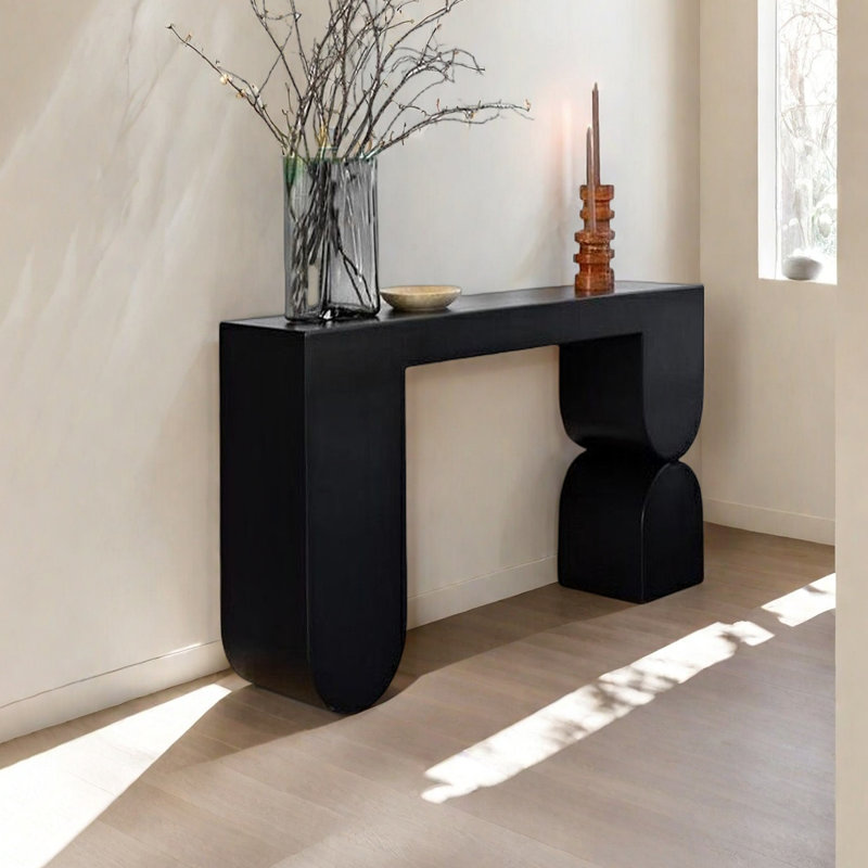 Creative black stylish console table, 33.46" H x 47.24" W x 13.78" D