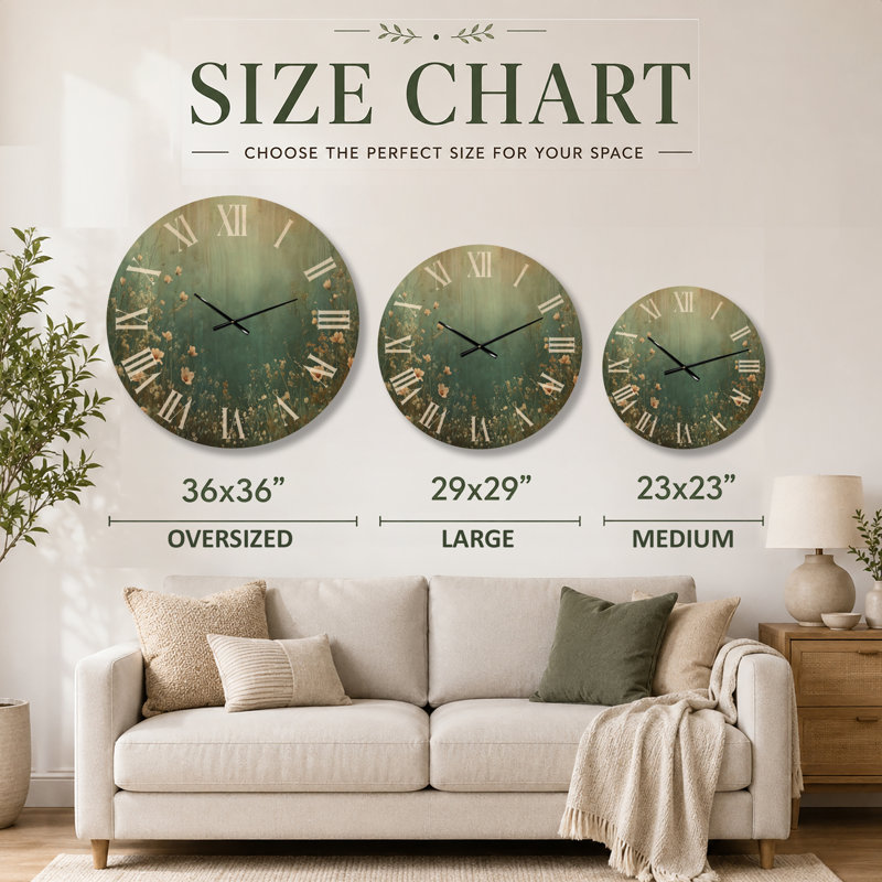Horloge murale Botanical Wood, Large
