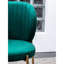 Chaise de salle à manger rembourrée en velours - Assise ronde de style contemporain avec dossier incurvé en mousse dense et brillante Support en métal doré l 19 po x P 22,5 po x H 30,5 po-205130596