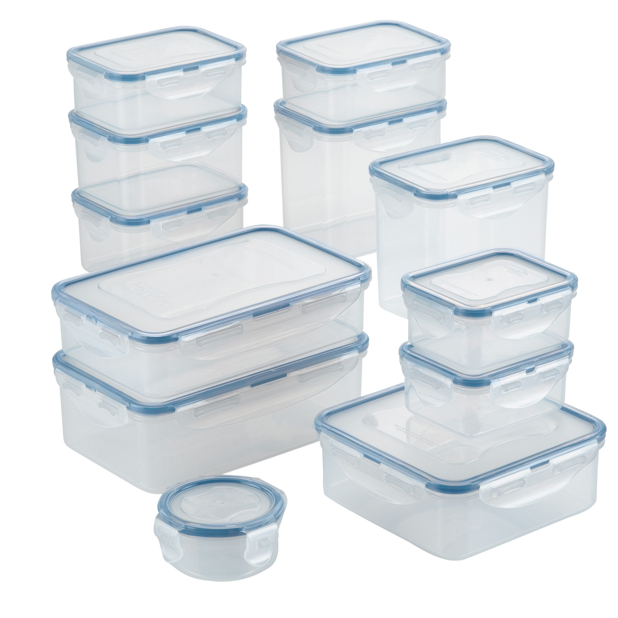 LocknLock Nestables 40-Piece Food Storage Container Set, Clear
