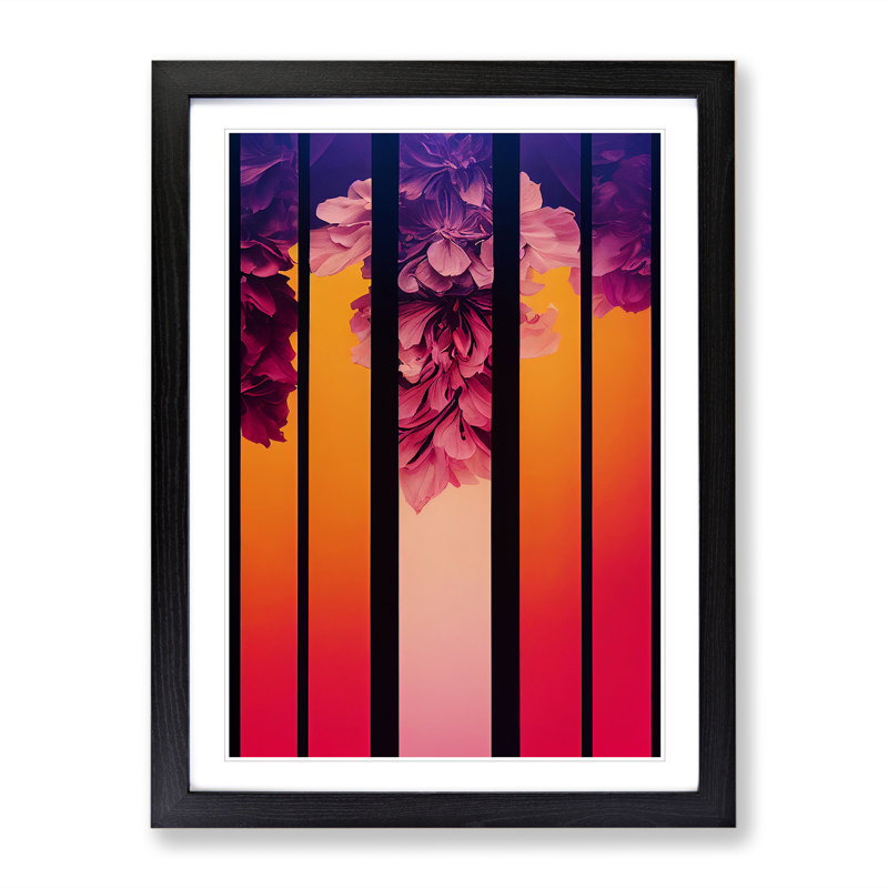 The Dynamic Flowers - Single Picture Frame Print, 64cm H x 46cm W x 2cm D, Black Framed