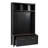 4-In-1 Hall Tree With 6 Golden Hooks, Wood Grain Bench With Multiple Storage Space, Entryway Coat Rack With 2 Drawers