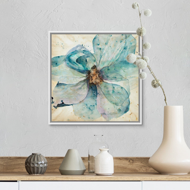 Reproduction d’art sur toile, "sketch I" par Kari Taylor, H 14 po x l 14 po x P 1,75 po, Cadre flottant blanc