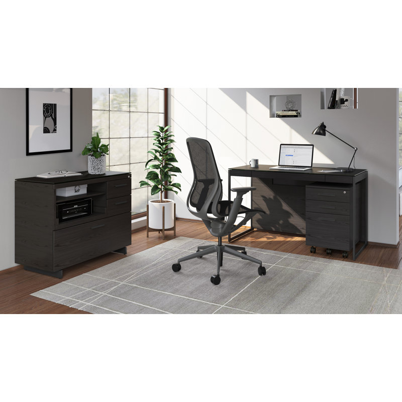 Sequel 20 3 - Drawer File Cabinet, Charcoal Stained Ash