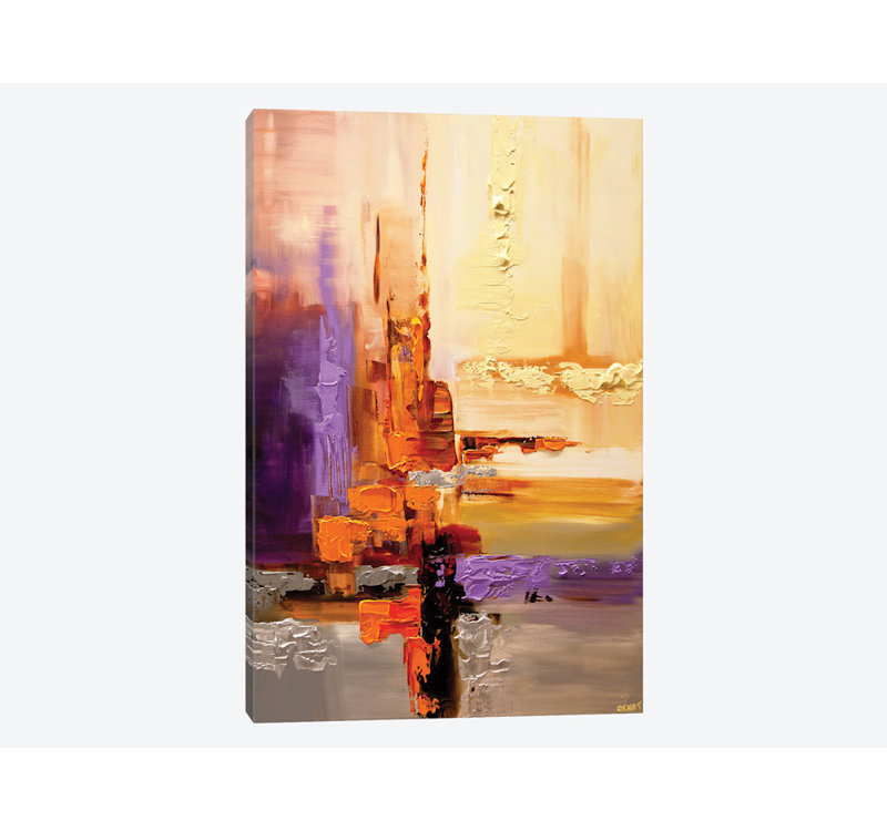 Swiger " Orange Theory " by Osnat Tzadok, 18" H x 12" W x 1.5" D, No Mat, Wrapped Canvas