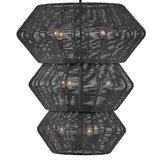 Luca Ten-Light Woven Three-Tier Chandelier by Lisa McDennon