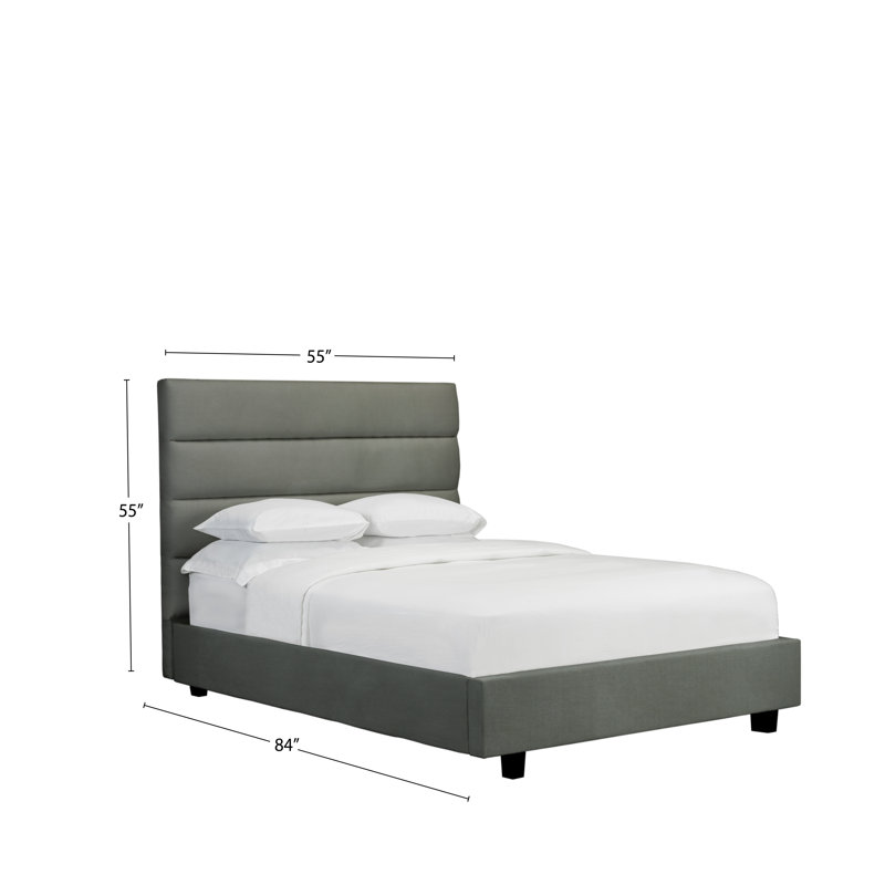 Lit plateforme tapissier avec rangement Stockstill, Double, Cuir retravaillé - cendre
