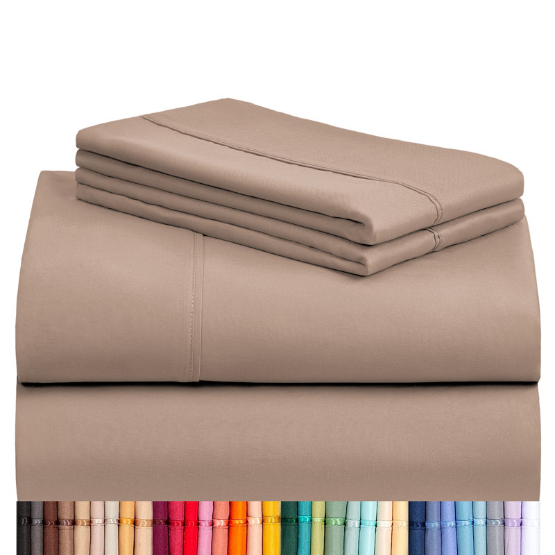 Luxclub 4 PC Silver King Silky Soft Cooling Extra Deep Pocket Performance Sheet Set, King Sheet Set with 4 Pillowcases