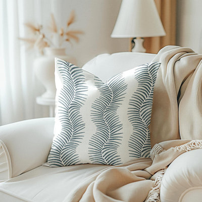 Dark Blue Abstract Palm Print Pillow cover
