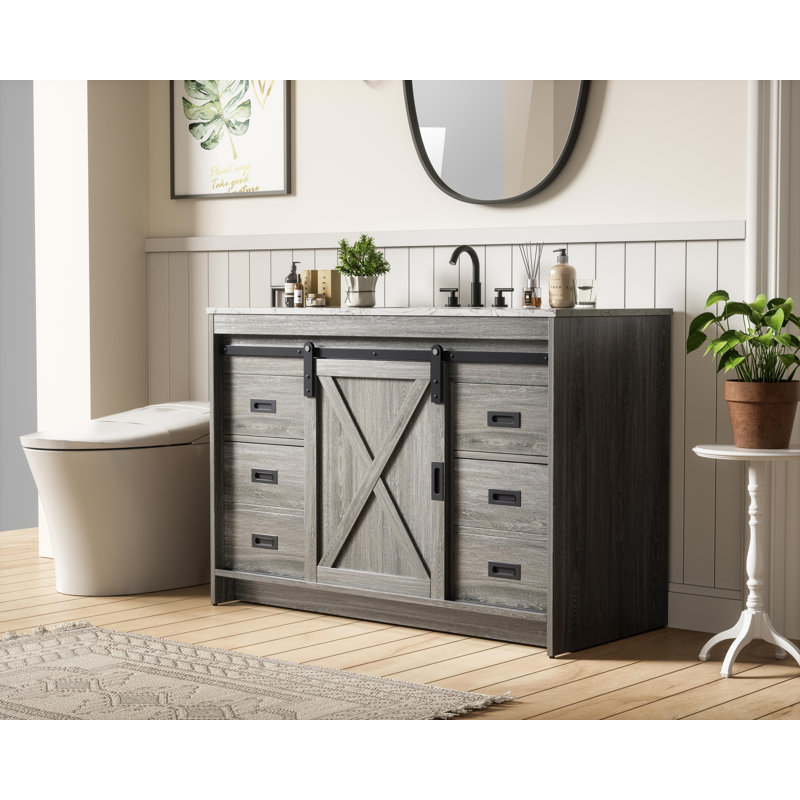 Meuble-lavabo simple 48 po Boden, Gris rustique