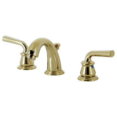 Kingston Brass Restoration Two-Handle 3-Hole Deck Mount Widespread Bathroom Faucet with Retail Pop-Up Drain