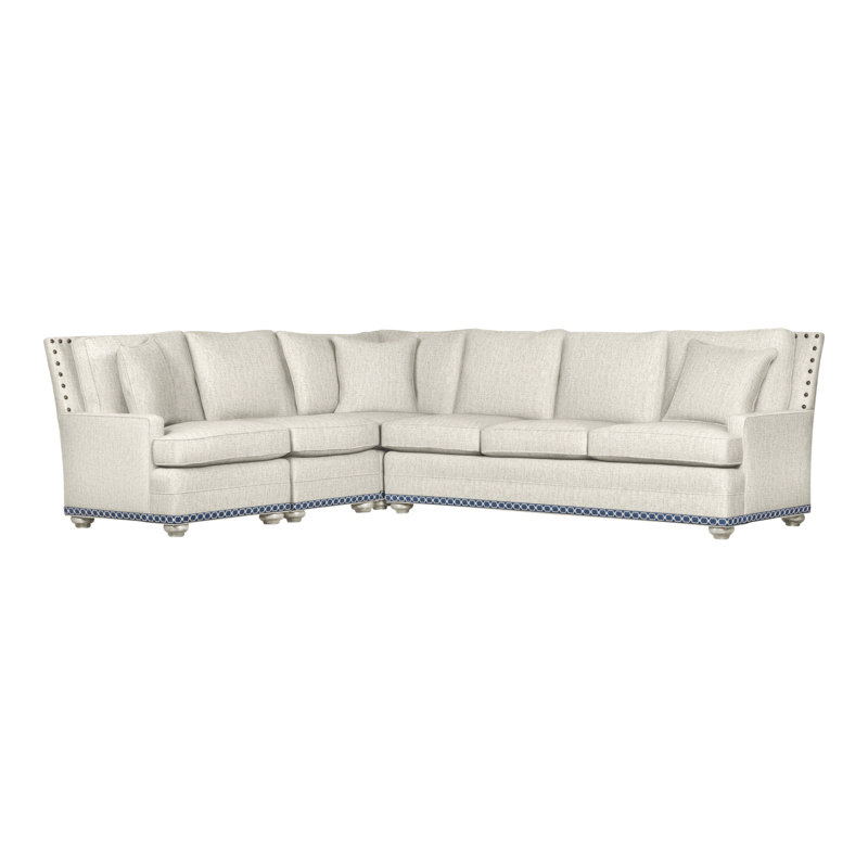 American Bungalow 4-Piece Riverside L-Sectional, Yes, Wrenn, Nomad Snow Crypton® Chenille