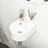 White Ceramic Mounted Sink For Bathroom - 13X10.19 Inch, Stain Material, Modern Design Inch Wall Mount, Ceramic, White, Smooth And Polished, Faucet Hole