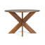 Table de salle à manger ronde de style campagne moderne avec panneau de fibres à densité moyenne robuste et assemblage facile pour une assise confortable