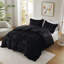 Édredon en fausse fourrure noire 2 pièces pour lit simple / simple TG, fourrure brossée élégante, revers en vison doux et rembourrage sans adoucissant-121170623-121170624