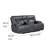 Tito Manual Reclining Loveseat, Grey Polyester, 80 Inch, Cupholders