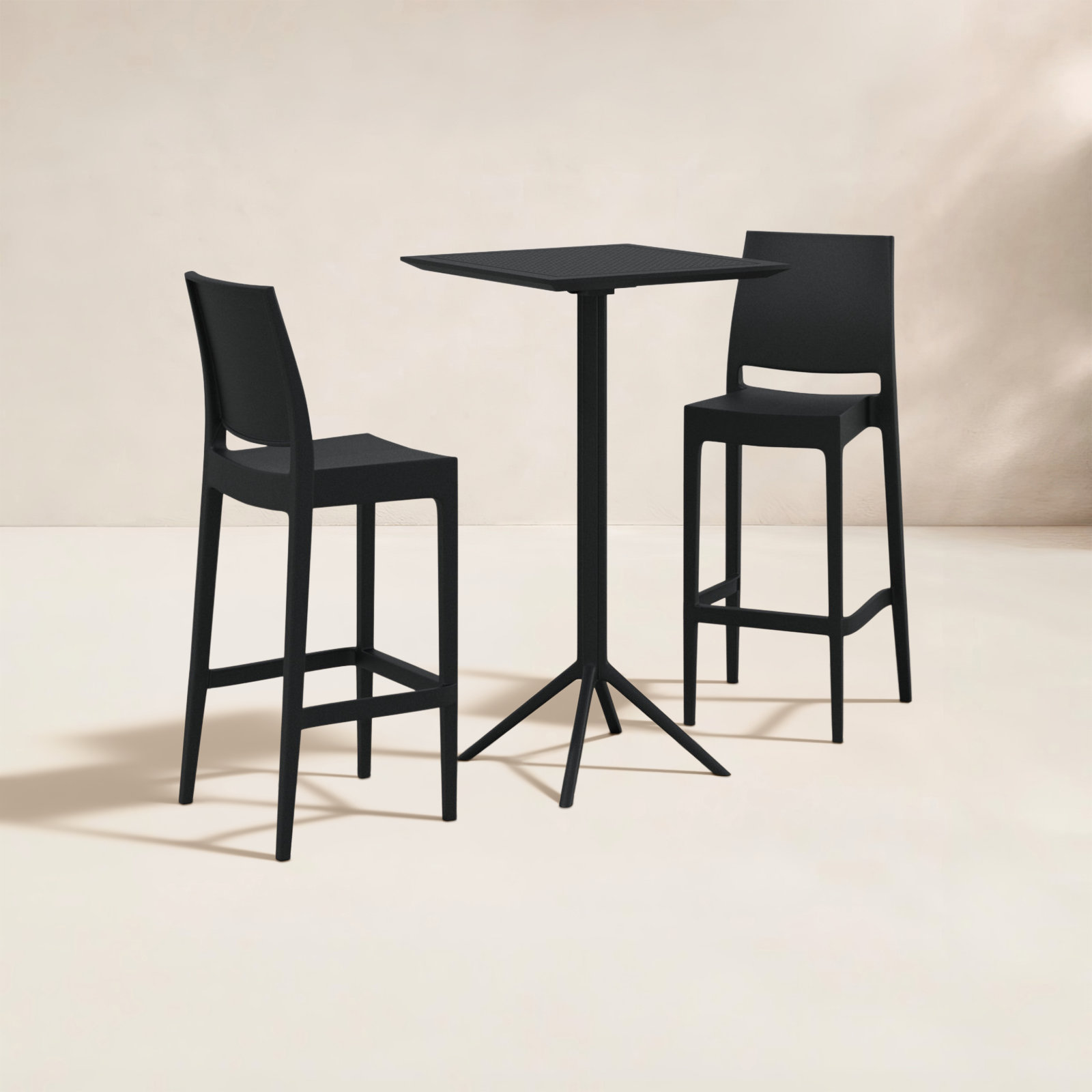 Farrah 24" Patio Dining Set, Black