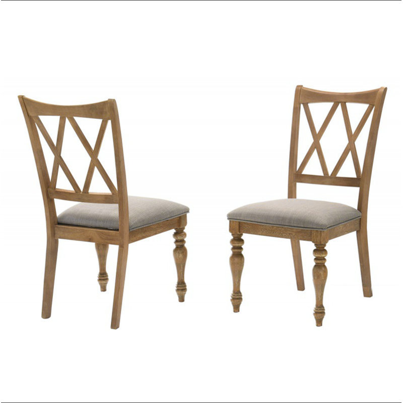 Ensemble de 2 chaises de salle à manger en bois naturel