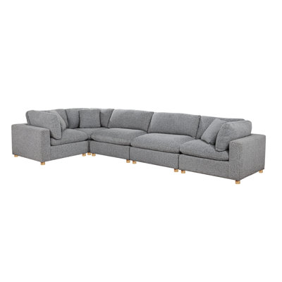 5-Piece Modular Sectional Set In Teddy Boucle Fabric