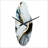 Abstract Geode Gold And White Marble II - Curved Shape Large White Wall Clock - Unique Shape-104242137