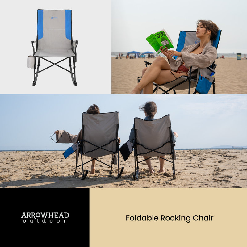 Chaise berçante pliable, Gris te bleu