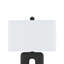 Ensemble de 2 lampes de table 27 po, base rectangulaire noire, abat-jour en tissu