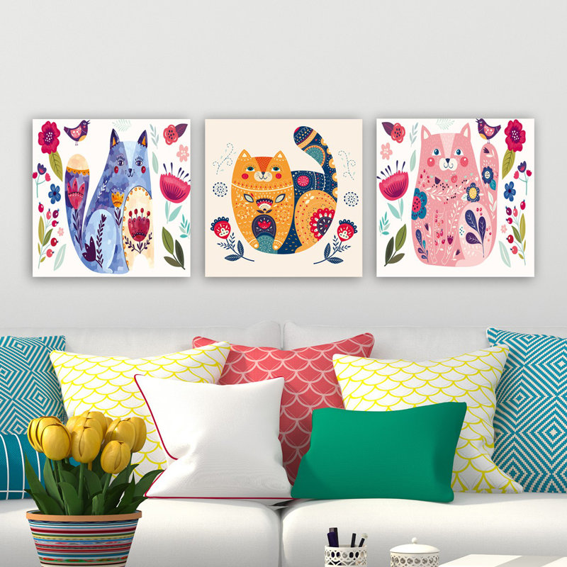 Ensemble de 3 impressions sur toile tendue