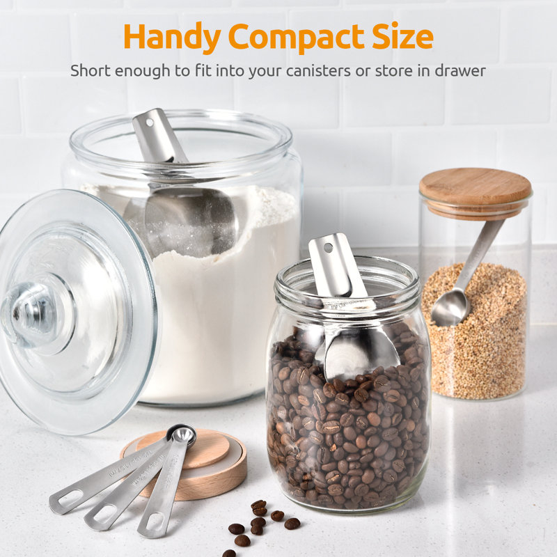 U-Taste 18/8 Stainless Steel Nesting Heavy Duty Metal Measuring Cups And Spoons Set Of 15: 7 Cups And 7 Spoons With 2 D-Rings And 1 Professional Magnetic Measurement Conversion Chart
