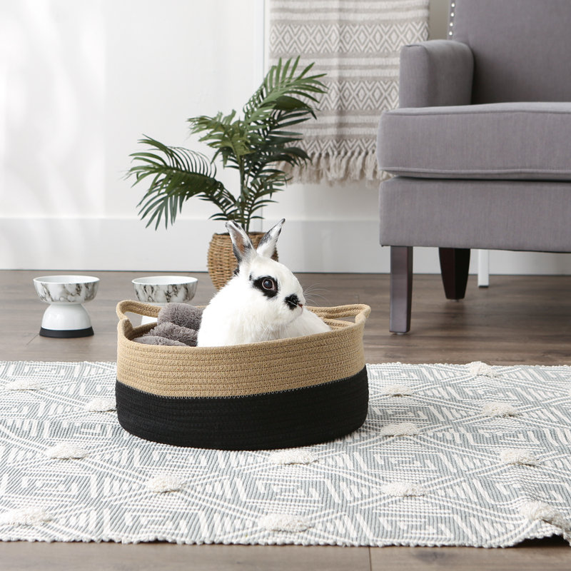 PANIER POUR ANIMAUX DE COMPAGNIE EN CAT, Noir / beige