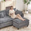 Canapé rembourré 45 po en velours côtelé simple avec repose-pieds-430111516