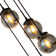 Rhetta 5-light Modern Cluster Smoke Glass Globe Linear Chandelier In Matte Black For Staircase