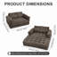 Canapé-lit convertible en velours côtelé de 130 cm (51,18 po), canapé de sol pliable 2 en 1 sans os, causeuse rembourrée avec accoudoirs-1664551077