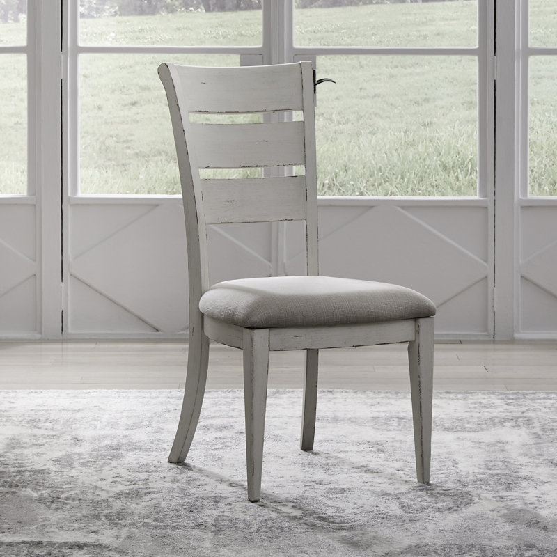Chaise d'appoint à dossier échelle Domonik avec sièges rembourrés