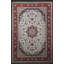 Tapis décoratif multicolore à motifs frangés et à motifs traditionnels gris et beige-670265244
