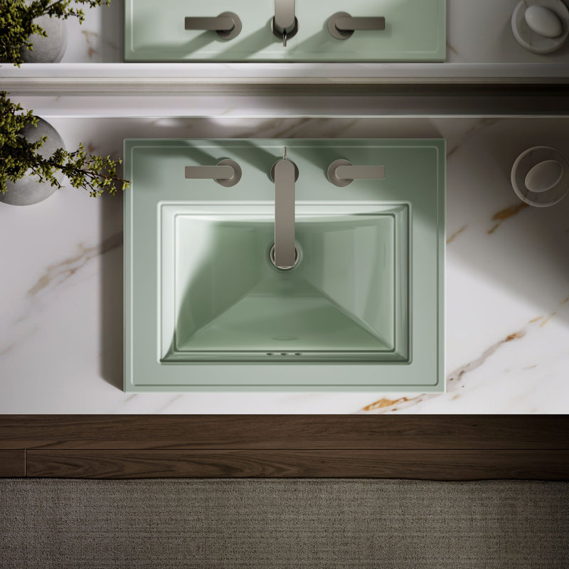 Memoirs® Stately Drop-in Bathroom Sink, 8" Centers, Aspen Green