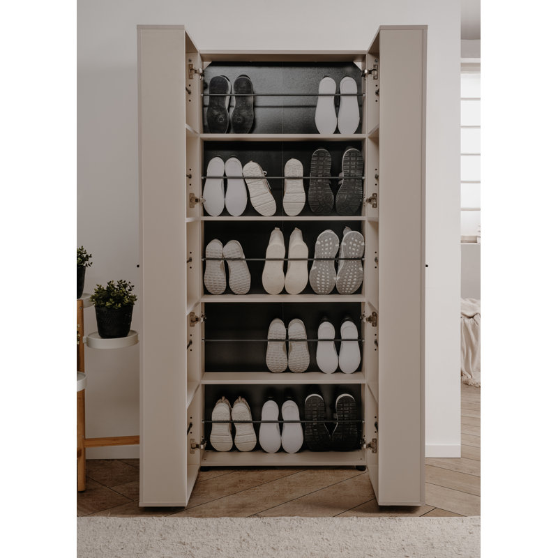 30 Pair Shoe Storage Cabinet, Beige