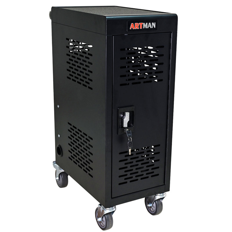 Armoire de chargement verrouillable à 16 compartiments pour ordinateur portable, Chromebook - Noir, Noir