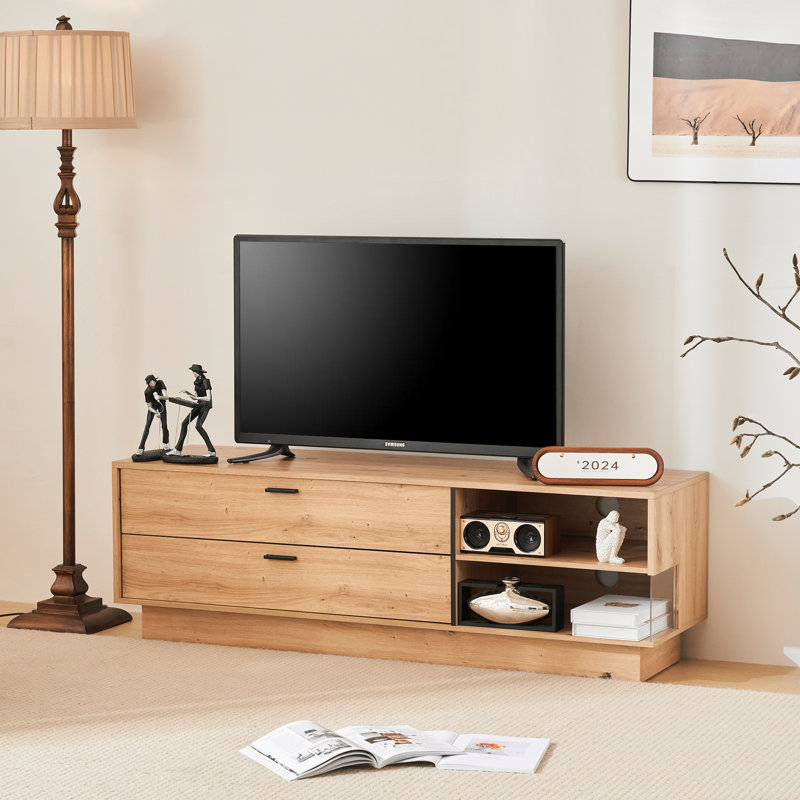 Sindre Unfinished TV Stand for TVs up to 70" with Fireplace Included