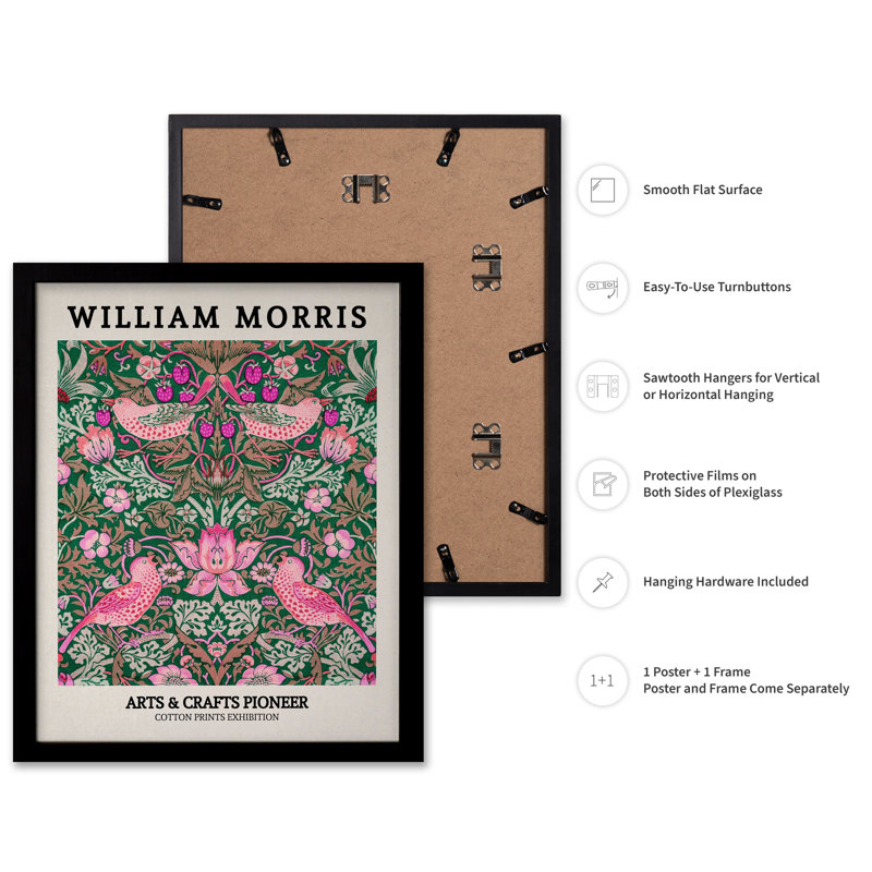 William Morris - Voleur de fraises n ° 2, Cadre noir, Affiche, H 16 po x l 20 po