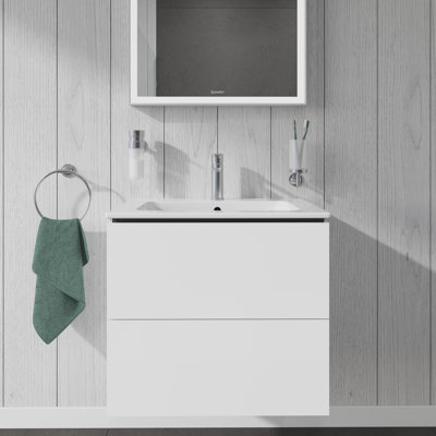Base de meuble-lavabo simple à fixation murale en L Duravit (laque blanche)