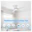 Ventilateur de plafond à moteur à courant continu blanc de 44 pouces avec lumières et conception à 5 pales à haut débit d'air