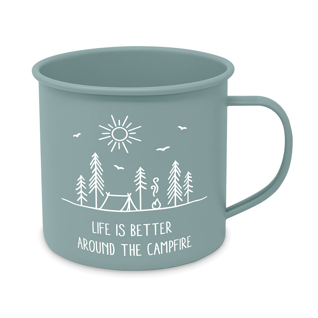 Pure Campfire Happy Metal Mug