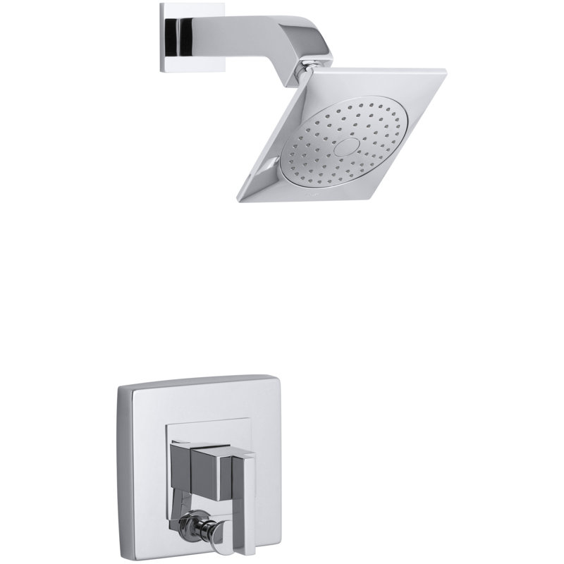 Garniture de douche avec inverseur Loure Rite-Temp, Chrome poli, Volute