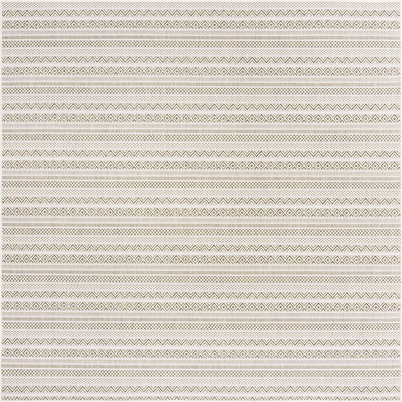 Striped Indoor / Outdoor Rug, Square 7'10"
