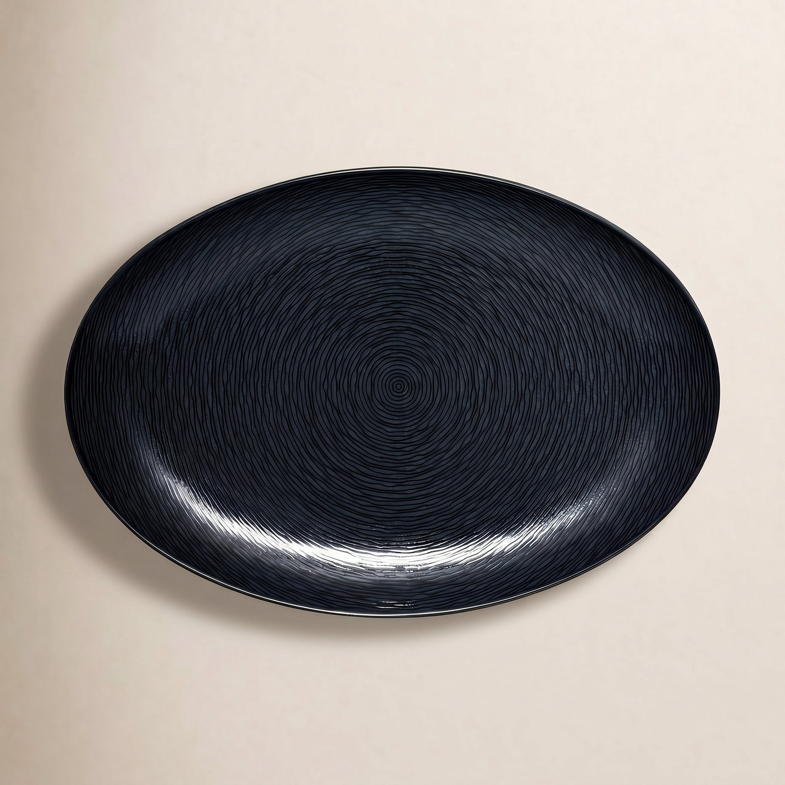 Colorscapes Swirl Oval Porcelain Platter, Black