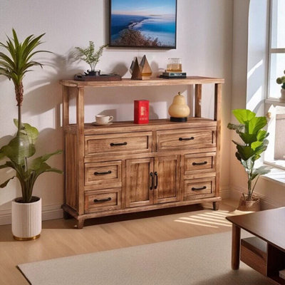 Buffet en bois massif café clair