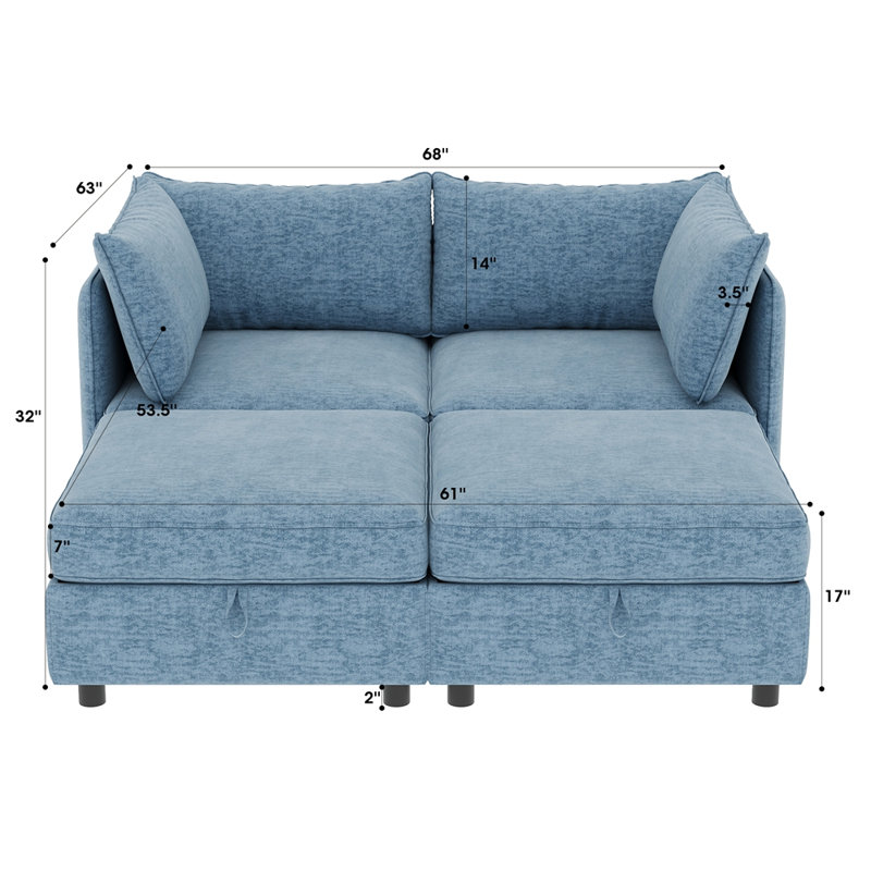Causeuses-causeuses, méridienne, canapé-lit moderne Mid-Century avec rangement pour petits espaces, salon, chambre à coucher