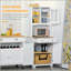 Buffet de cuisine autoportant de 67 po avec huche, garde-manger avec support à micro-ondes, tablette réglable, 2 tiroirs, armoire