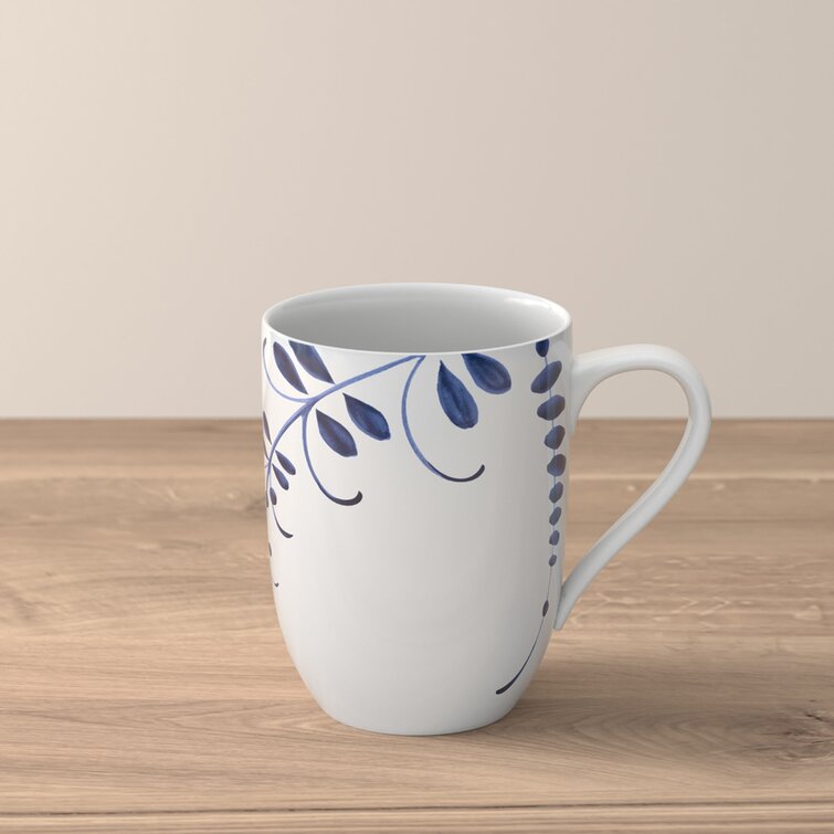 Large I. Godinger & Co. Blue and Gold Marbelized Coffee, Tea Cup Mug